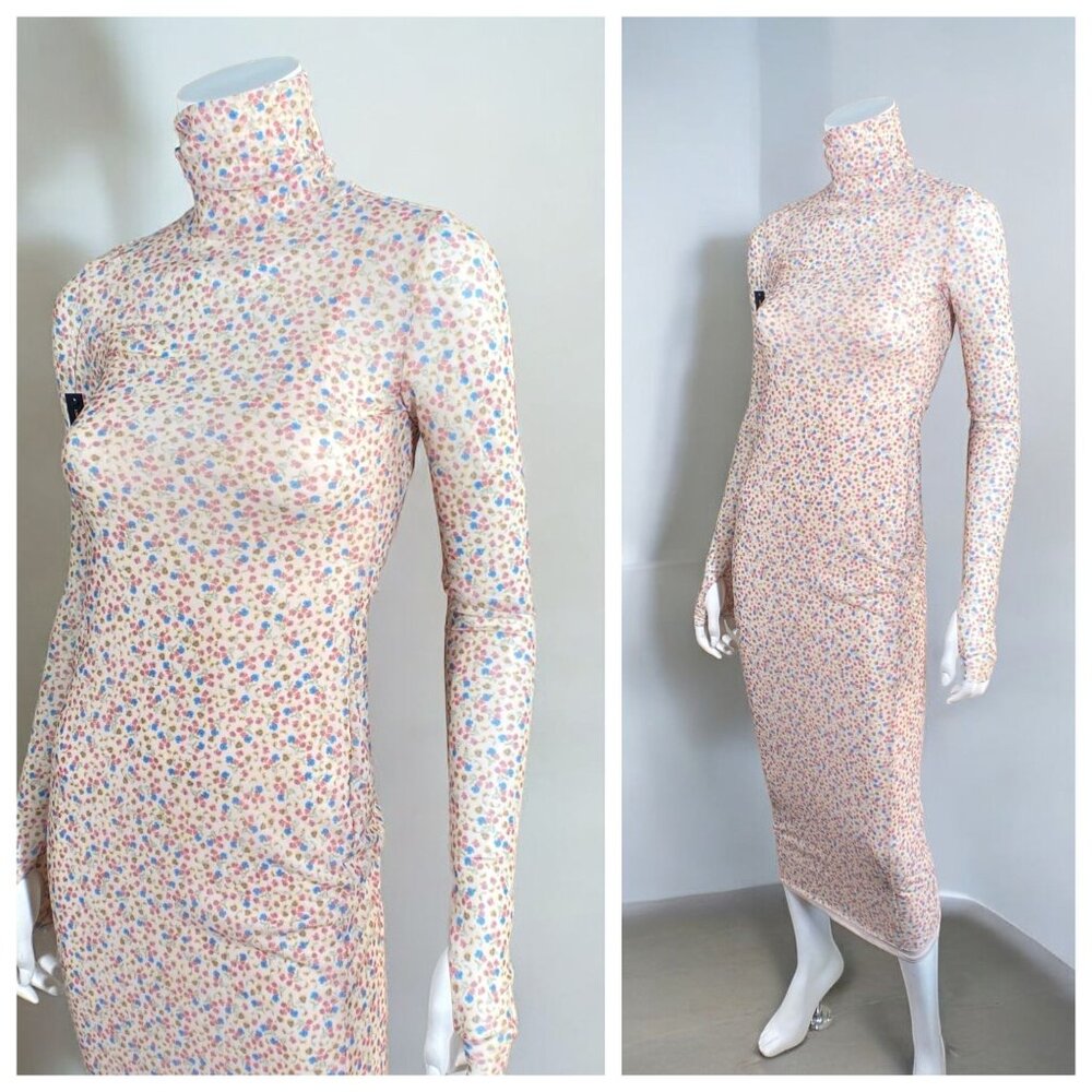 AFRM Revolve Shailene Floral Mesh Midi Dress Pink Size X Small - Picture 2 of 14